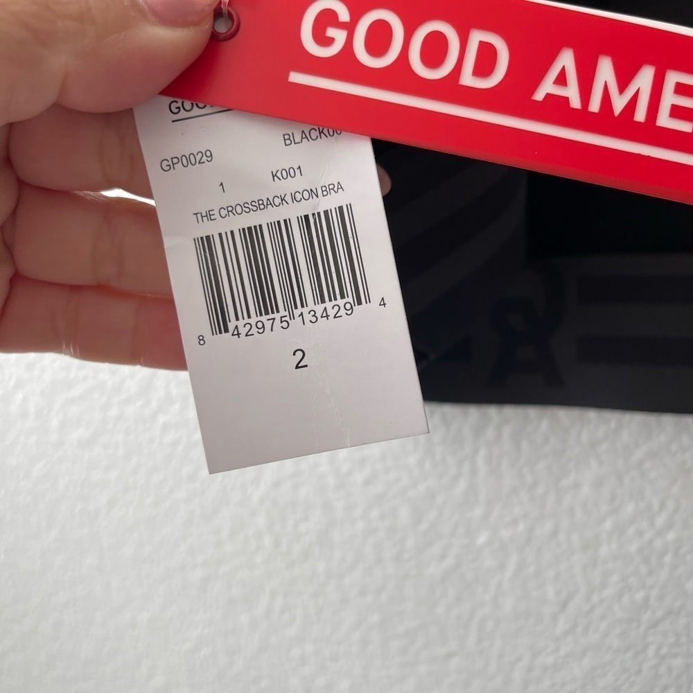 Good American Crossback Icon Bra NWT Women’s Sz 2 US Medium Black - Picture 6 of 8